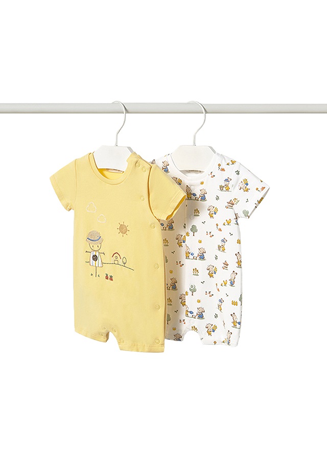 Set 2 salopete (pijamale) scurte - Mayoral 1-2 luni