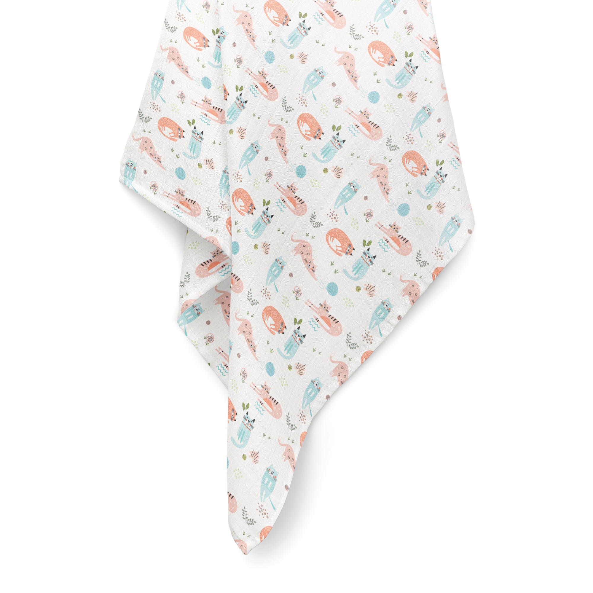 Set 2 scutece muselina organica My Cats& Dogs - Buva, [8],bestfam.ro