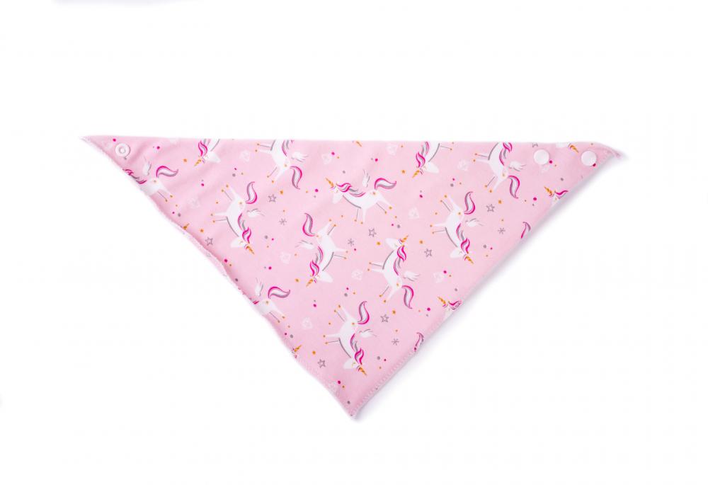 Set 2 bandane triunghi Unicorns/Pink Gold Stars, [4],bestfam.ro
