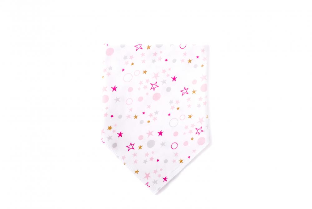 Set 2 bandane triunghi Unicorns/Pink Gold Stars, [6],bestfam.ro