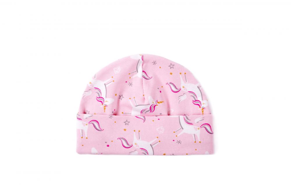 Set 2 caciulite nou-nascut Unicorn/Pink Gold Stars, [3],bestfam.ro