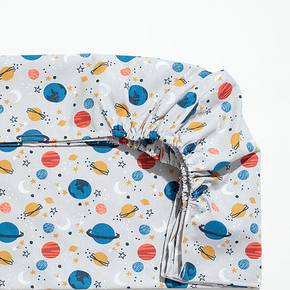 Set 2 cearceafuri patut bumbac organic - Astronaut - Buva, [3],bestfam.ro