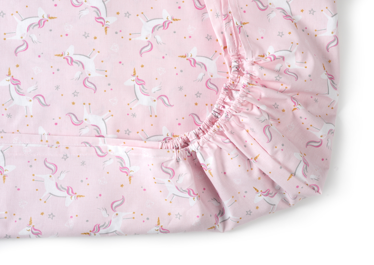 Set 2 cearceafuri patut Unicorns Pink/Grey, [2],bestfam.ro
