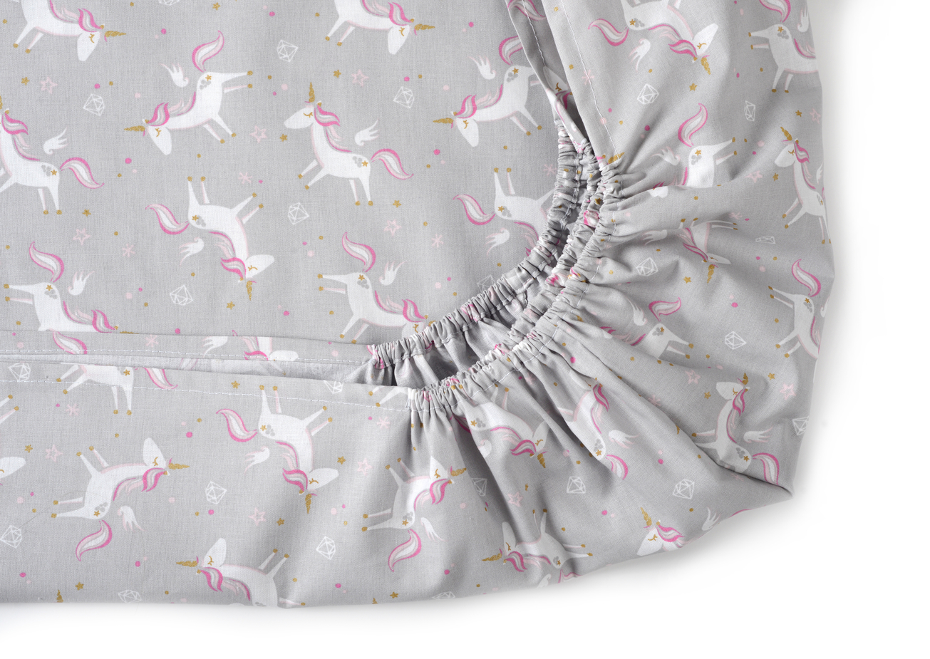 Set 2 cearceafuri patut Unicorns Pink/Grey, [3],bestfam.ro