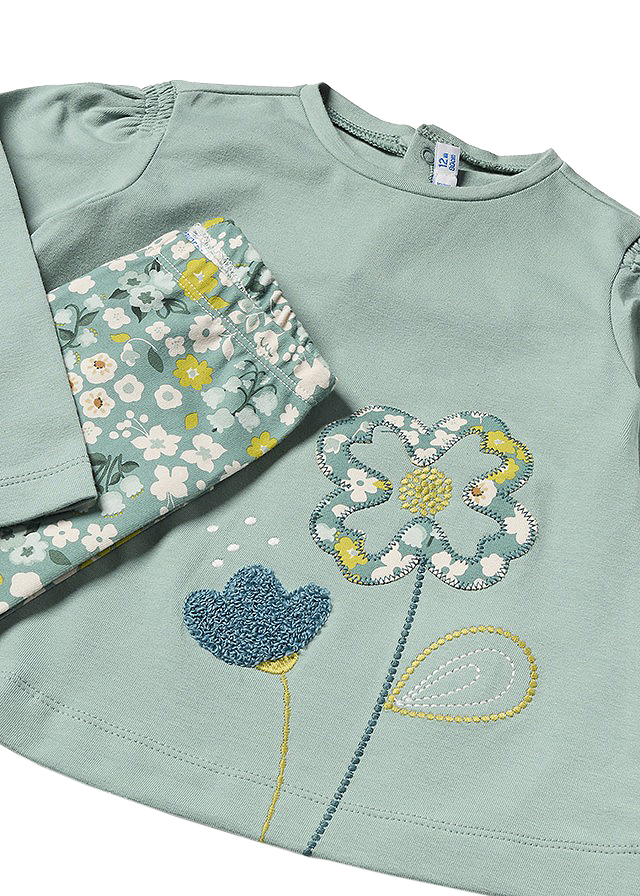 Set 3 piese - Bluza + Pantaloni + Bentita - Flori - Mayoral   36 luni, [2],bestfam.ro