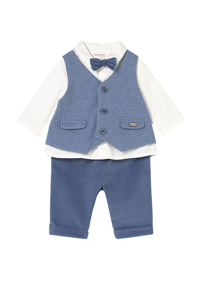 Set 3 piese - camasa + pantaloni + papion - Mayora 12 luni
