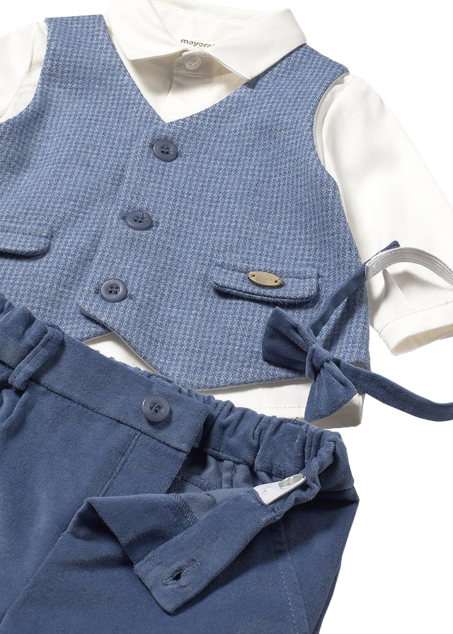 Set 3 piese - camasa + pantaloni + papion - Mayora 12 luni, [3],bestfam.ro
