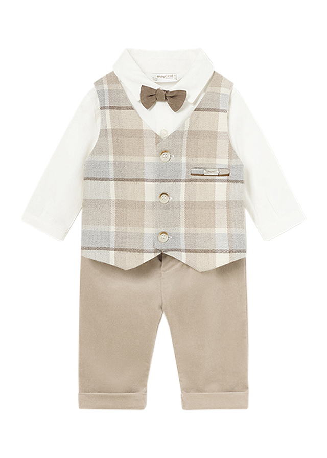 Set 3 piese - Camasa + Pantaloni lungi + Papion - Mayoral  4-6 luni