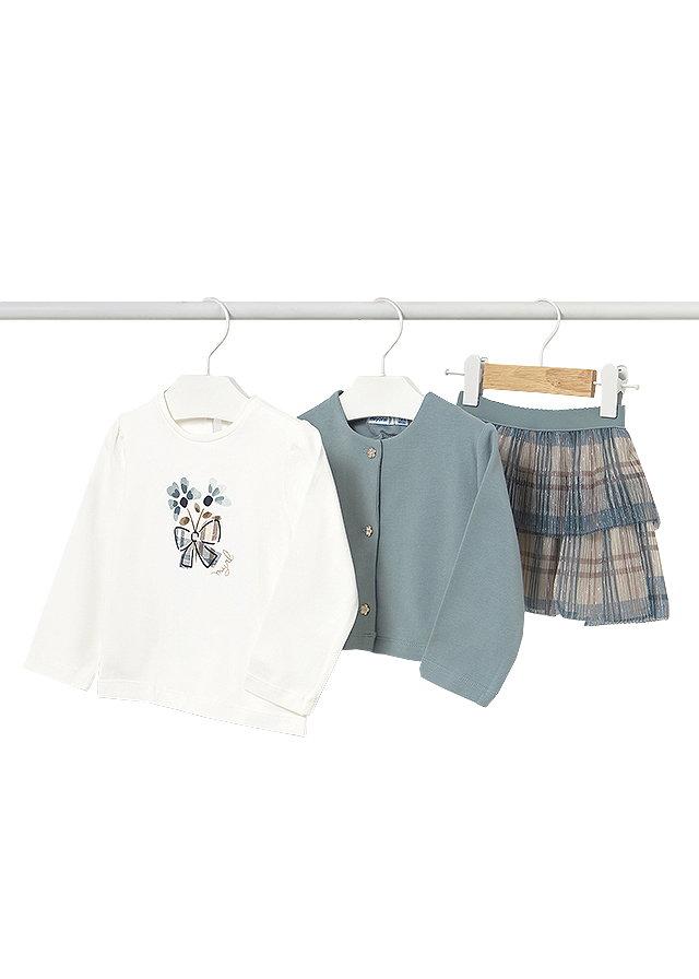 Set 3 piese - Fusta+bluza+cardigan - Mayoral   4 ani, [2],bestfam.ro