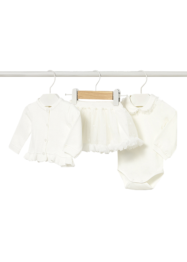 Set 3 piese - Fusta+body+jacheta - Mayoral  4-6 luni