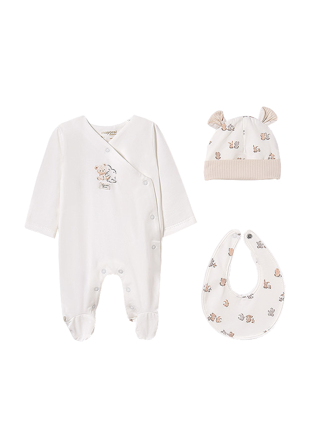 Set 3 piese - Salopeta+caciula+baveta - Mayoral 2-4 luni