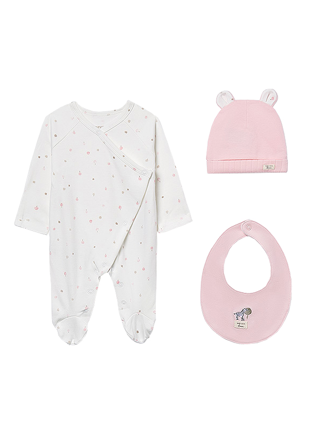 Set 3 piese cadou, unisex - alb/roz - Mayoral