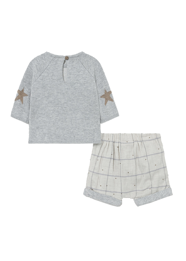 Set 3 piese, pulover + pantaloni scurti + ciorapi - Mayoral, [2],bestfam.ro