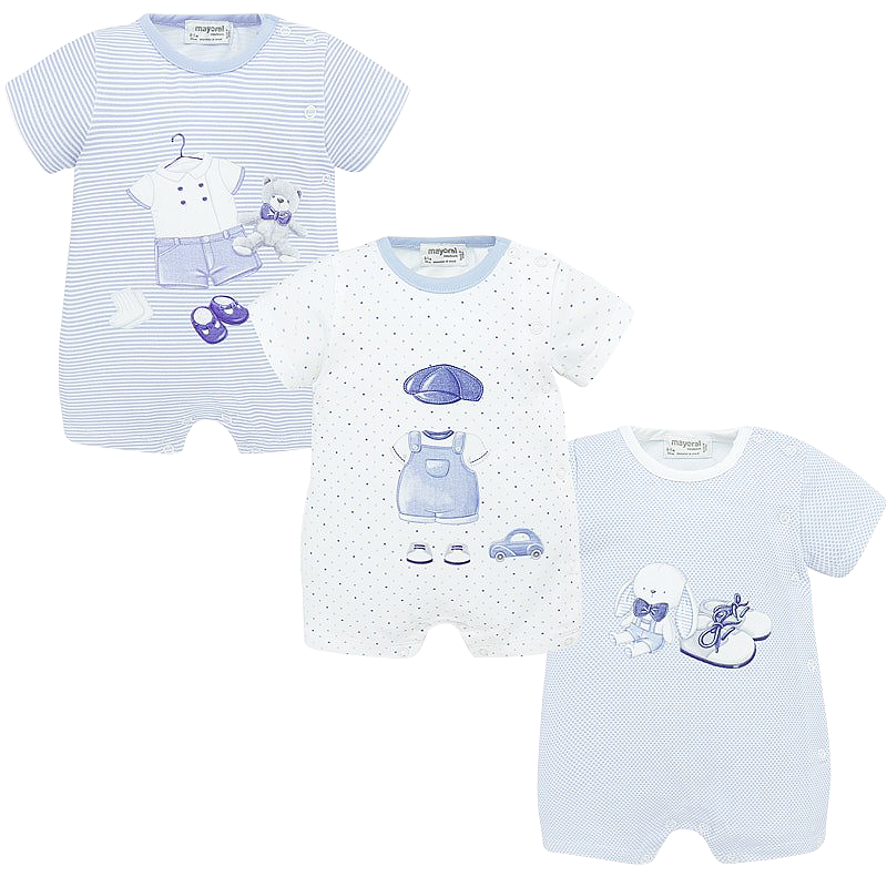 Set 3 salopete (pijamale) - Bleu - Mayoral 