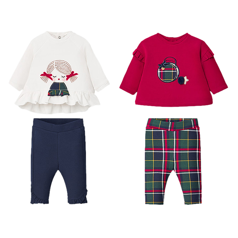 Set 4 piese - Bluza + Pantaloni, fetita - Mayoral 12 luni