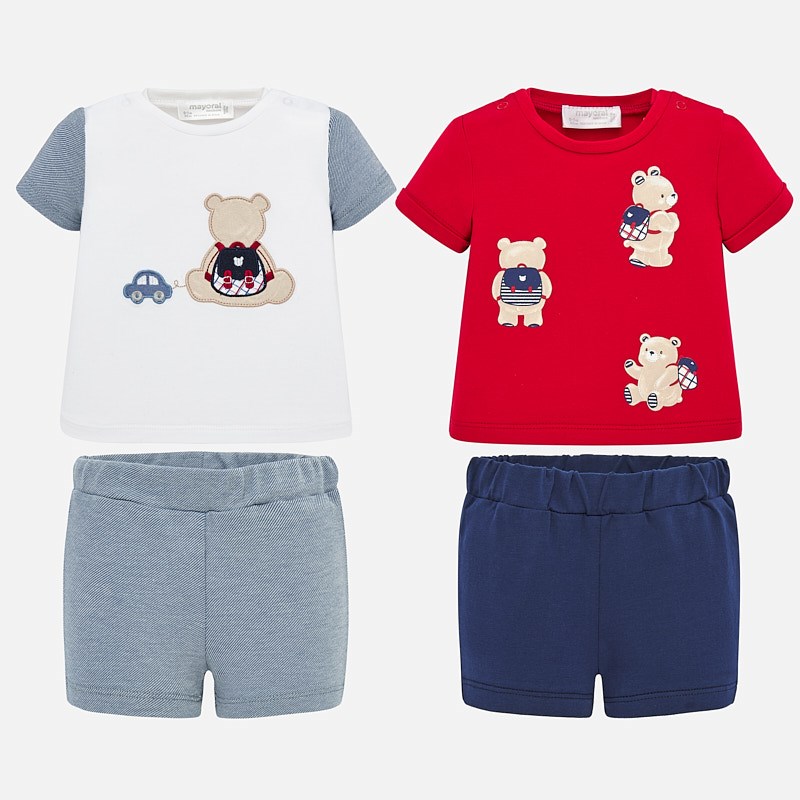 Set 4 piese -  Tricouri + Pantaloni scurti - Mayoral  2-4 luni, [3],bestfam.ro