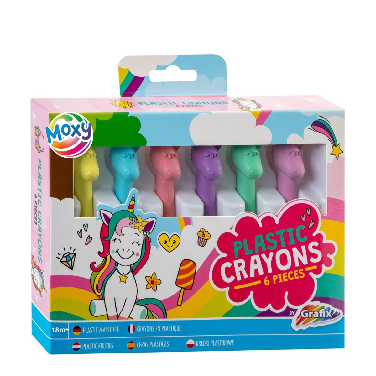 Set 6 creioane de plastic  - Unicorni, [3],bestfam.ro