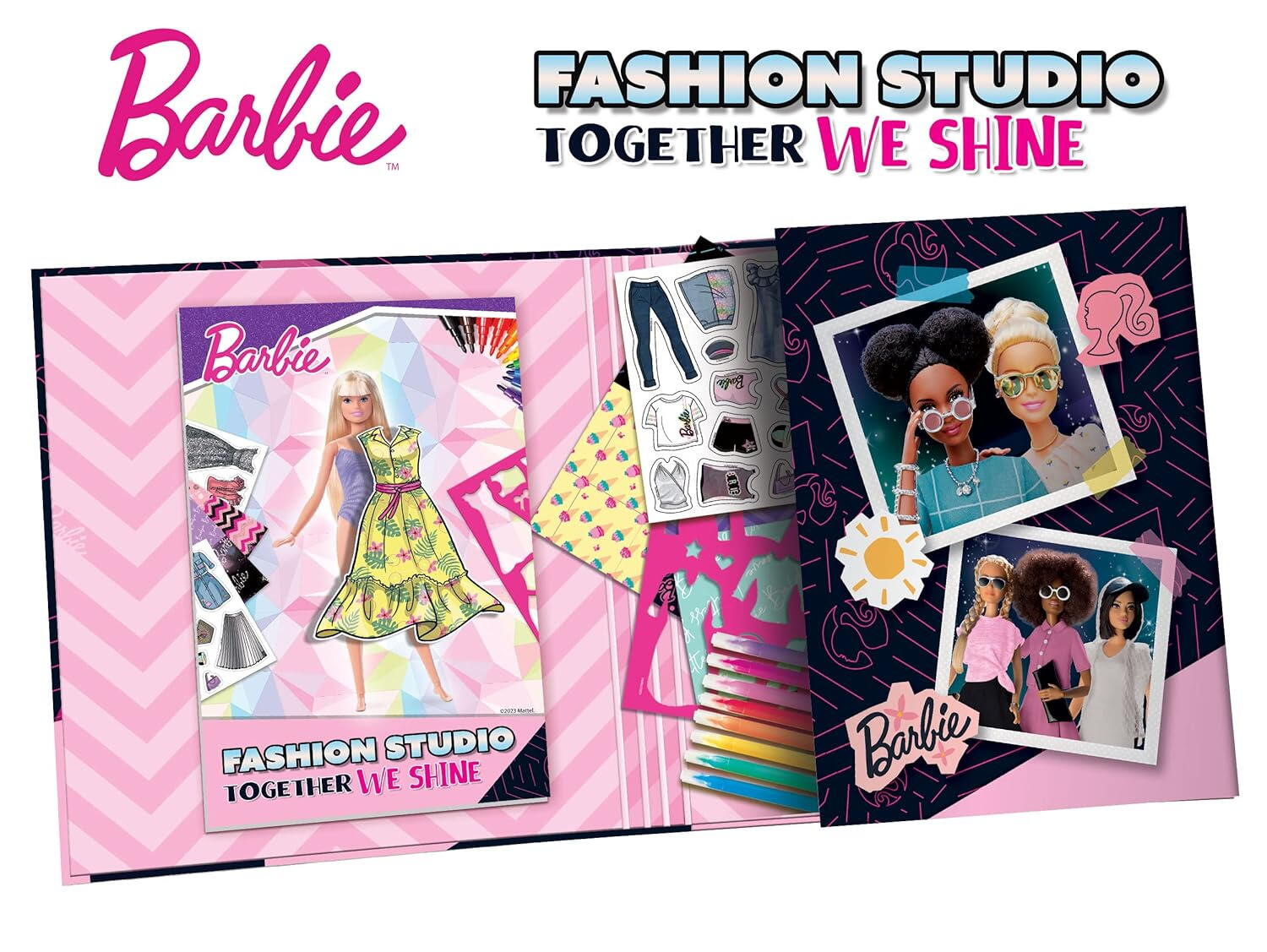 Set de colorat cu activitati Barbie - Fashion Studio, [2],bestfam.ro
