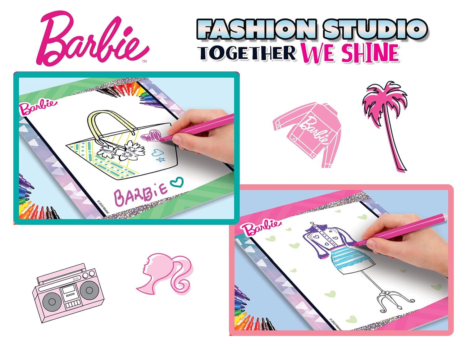 Set de colorat cu activitati Barbie - Fashion Studio, [3],bestfam.ro