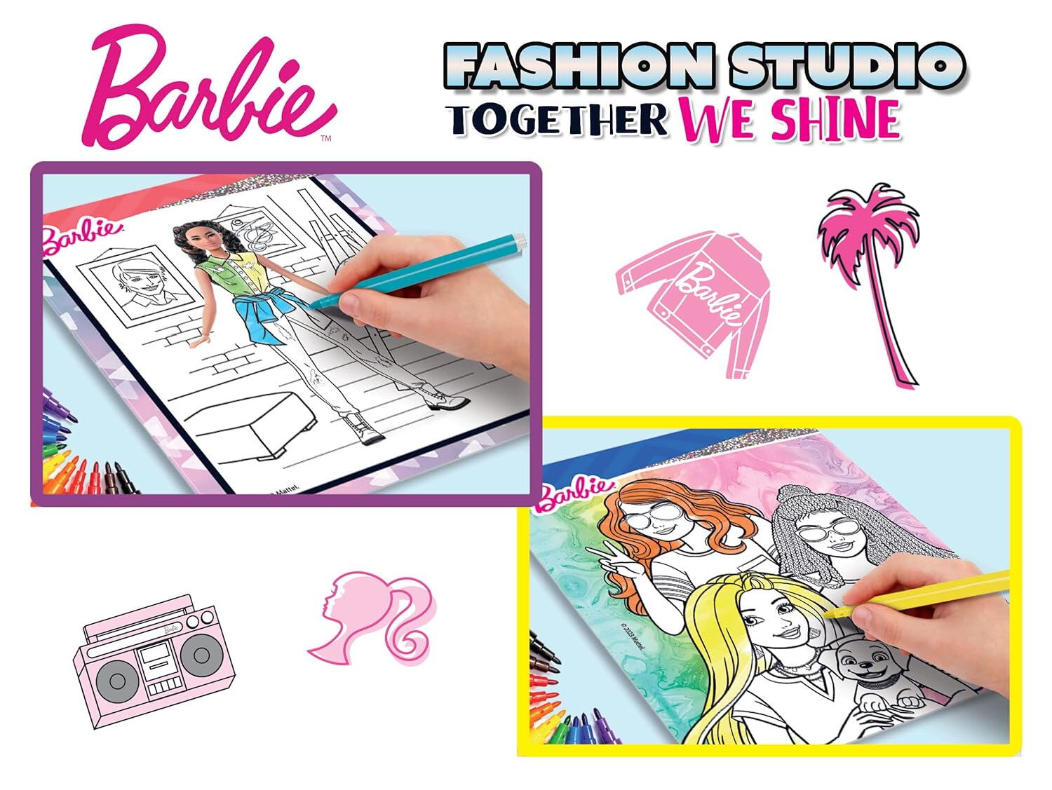Set de colorat cu activitati Barbie - Fashion Studio, [4],bestfam.ro