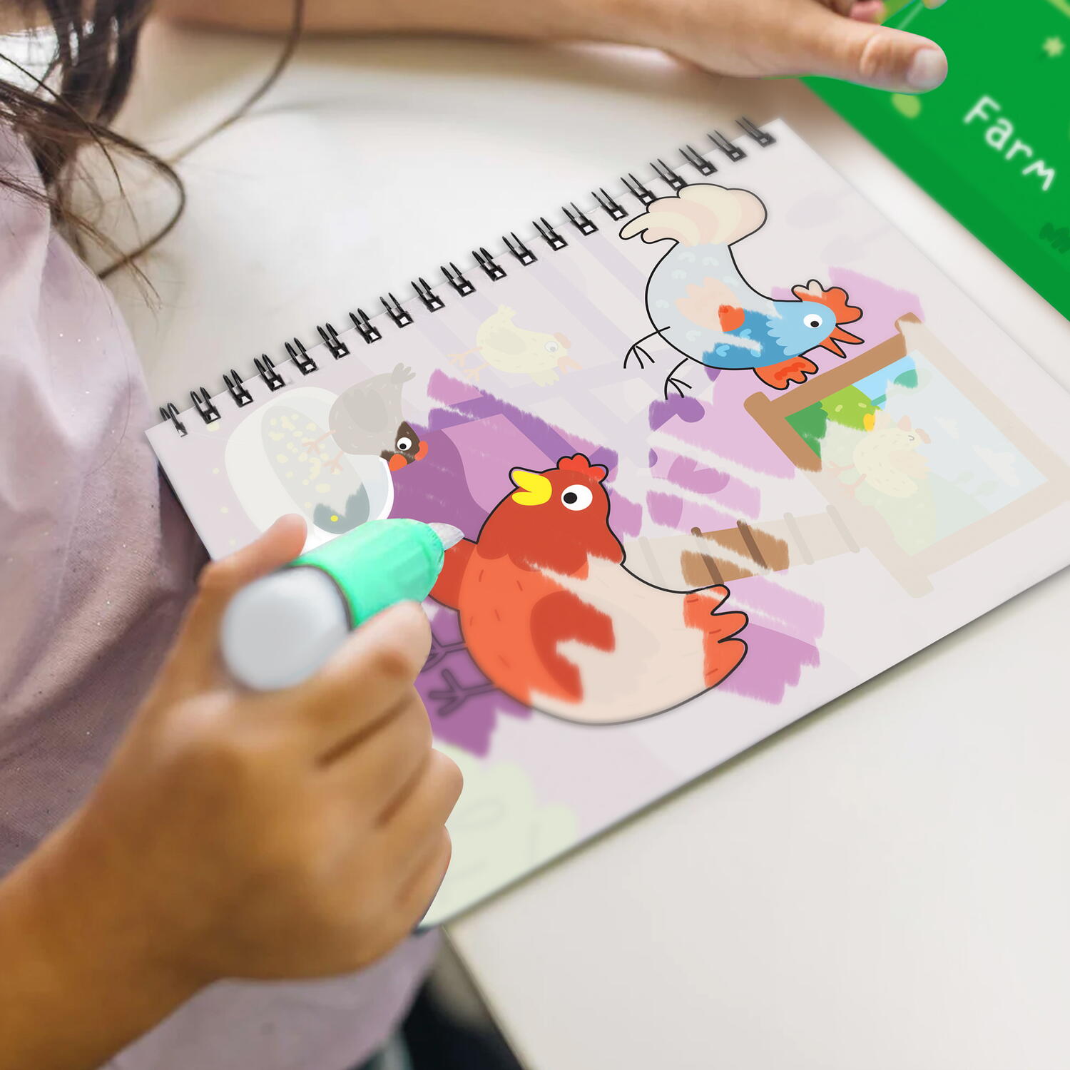 Set de colorat cu apa - La ferma, [6],bestfam.ro