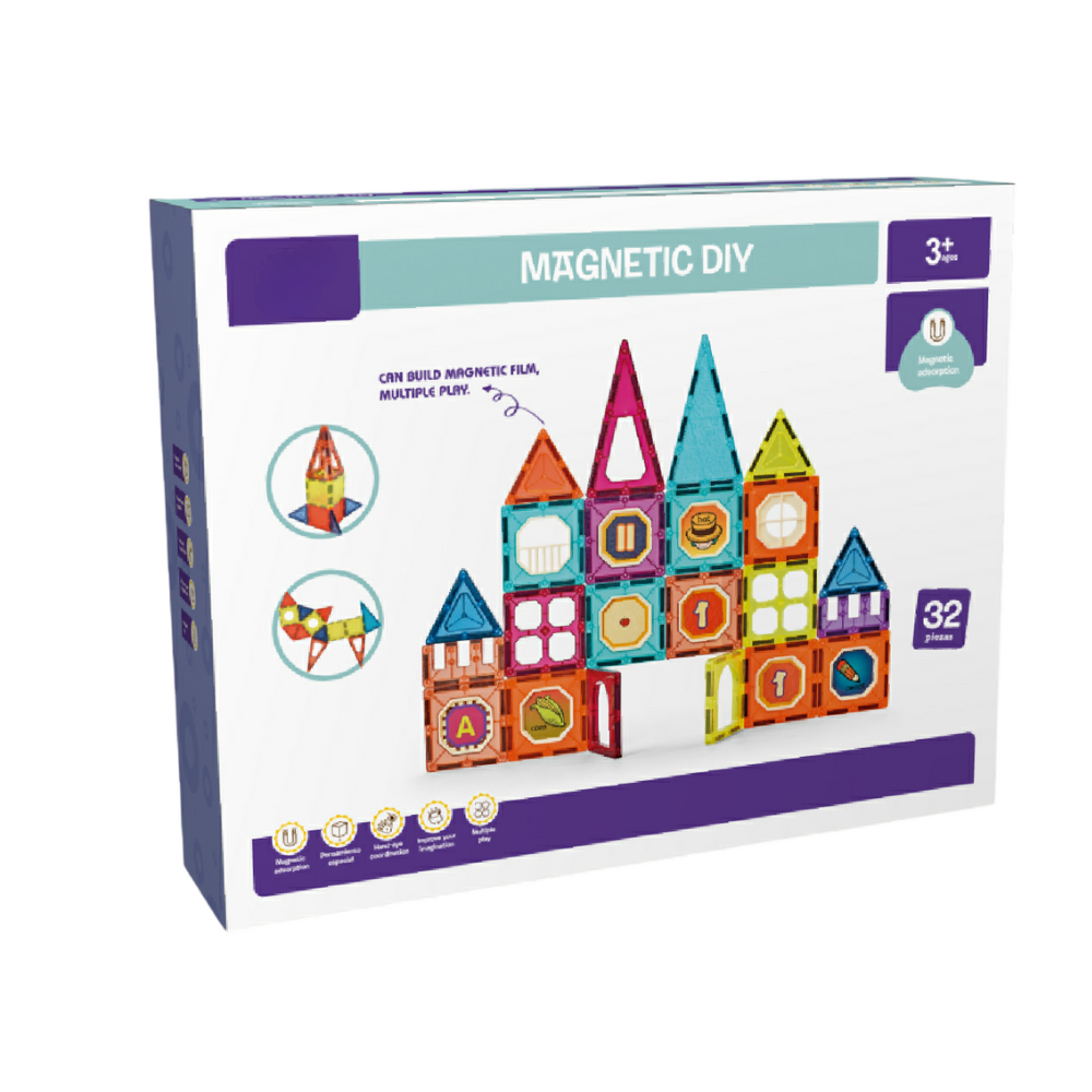 Set de constructie magnetic - 32 piese (7.5 cm)