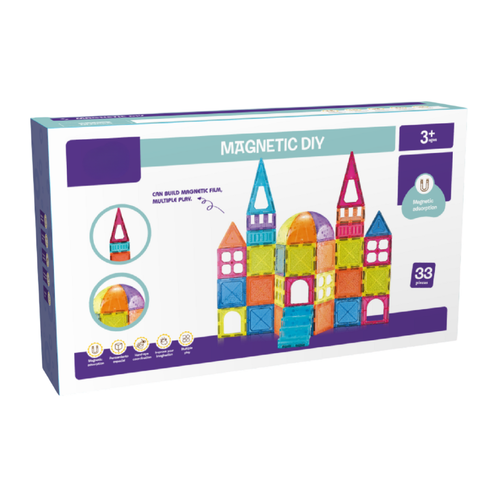 Set de constructie magnetic - 33 piese (7.5 cm)