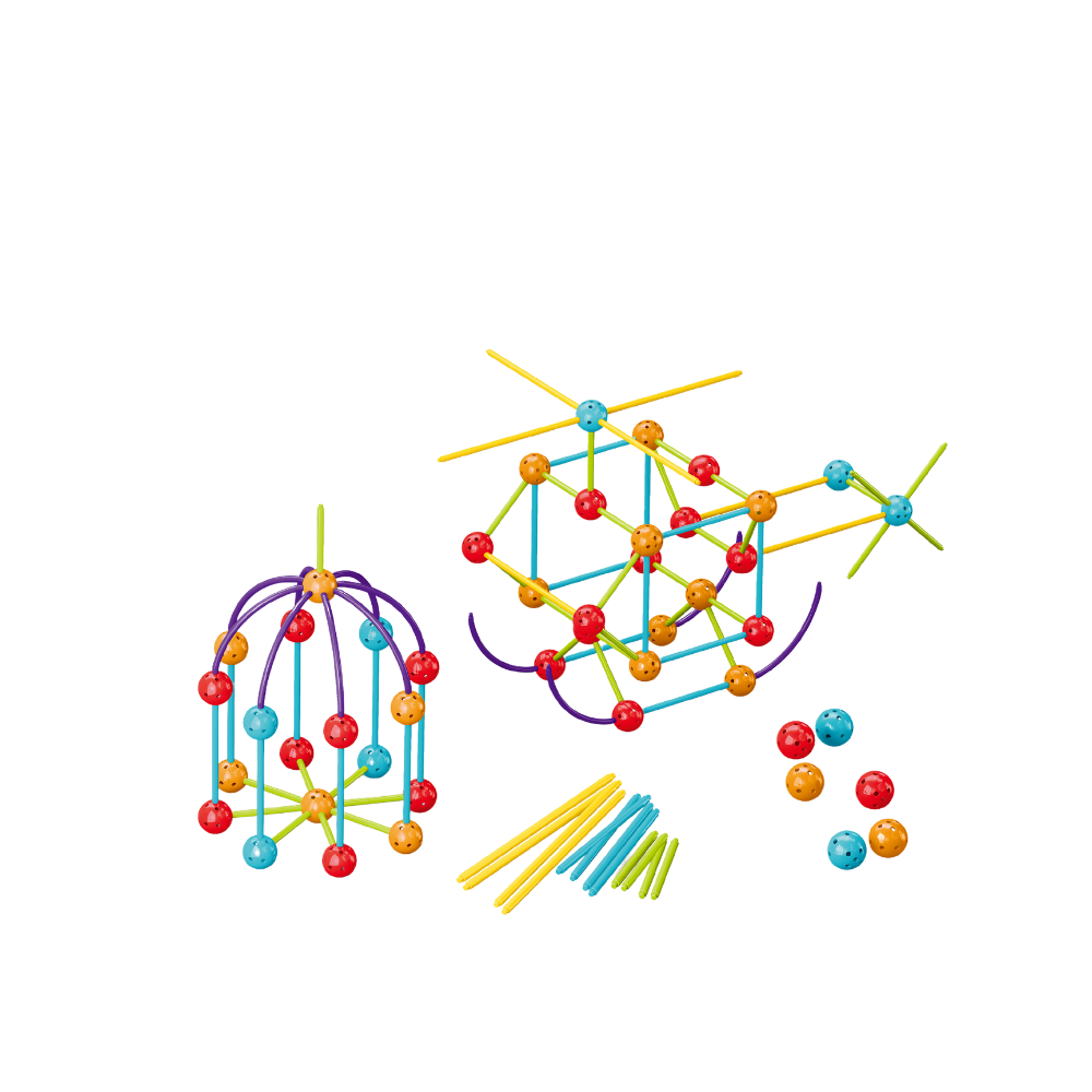 Set de constructie STEAM - Forme 3D ( 140 piese), [2],bestfam.ro
