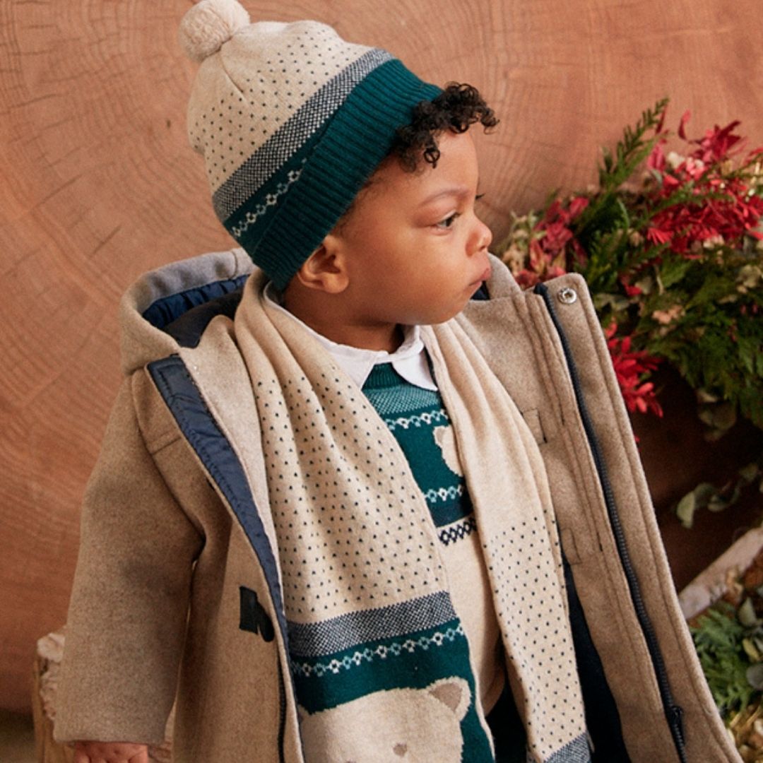 Set Gri caciula si fular ursulet bebe  - Mayoral, [3],bestfam.ro