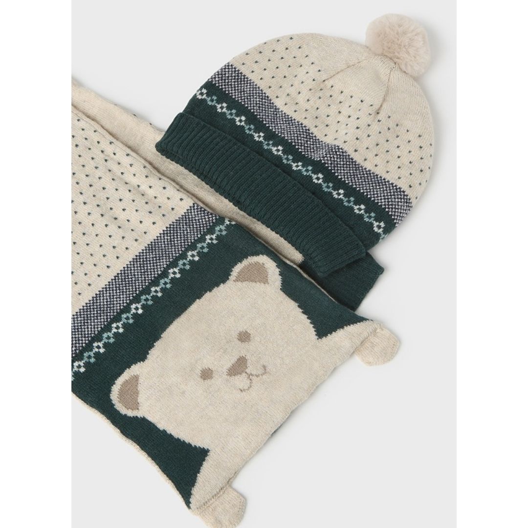 Set Gri caciula si fular ursulet bebe  - Mayoral, [6],bestfam.ro