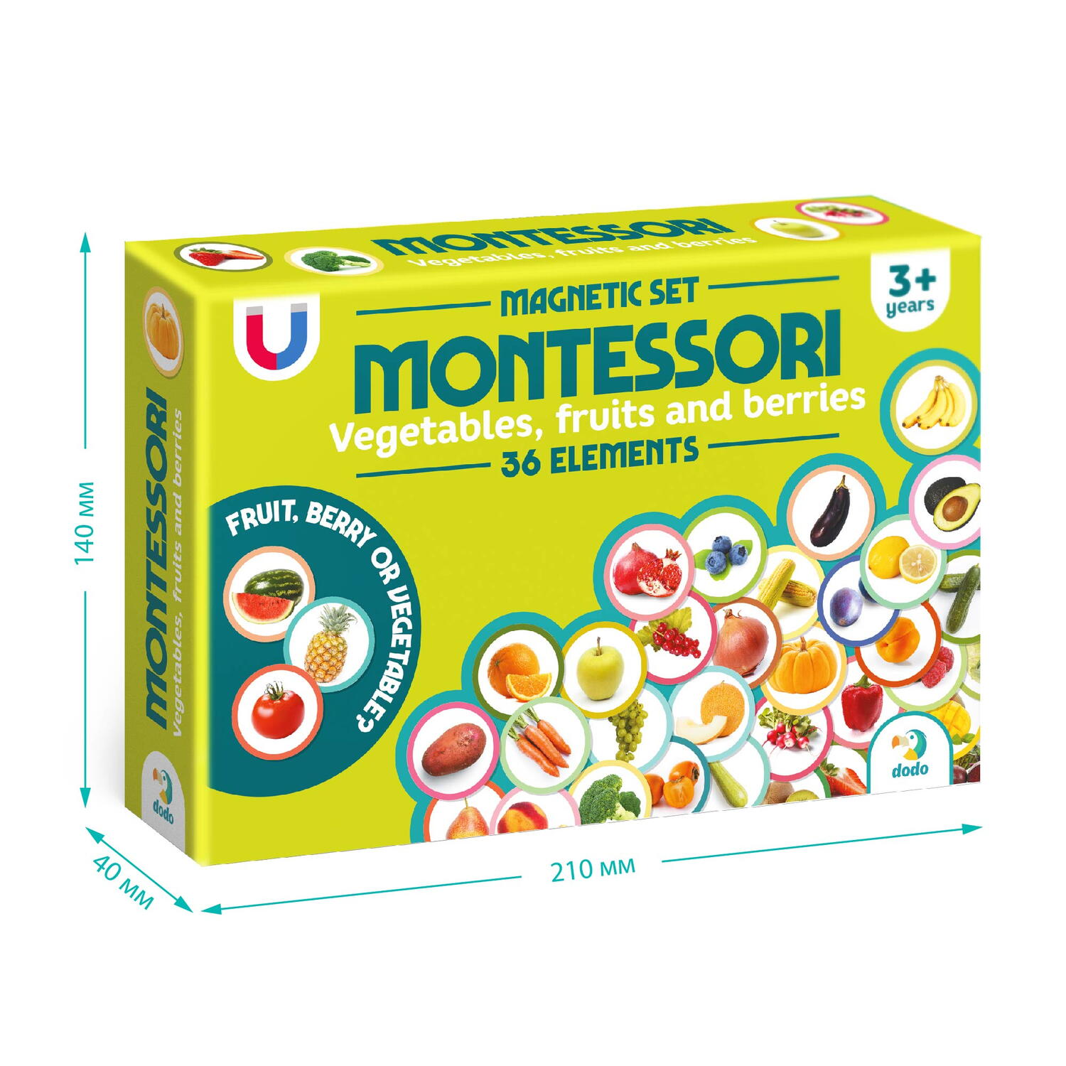 Set magneti Montessori - Fructe si legume, [6],bestfam.ro