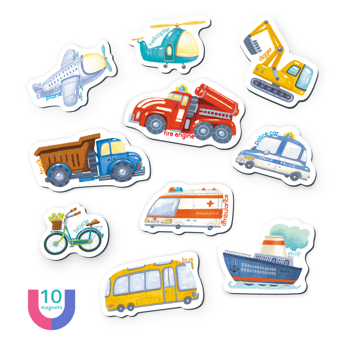 Set magnetic - Invat mijloacele de transport in lb. engleza, [2],bestfam.ro