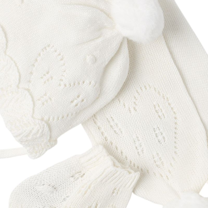 Set Off-white caciula cu fular si manusi  - Mayoral   6 luni, [3],bestfam.ro