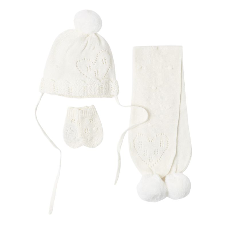 Set Off-white caciula cu fular si manusi  - Mayoral   18 luni, [2],bestfam.ro