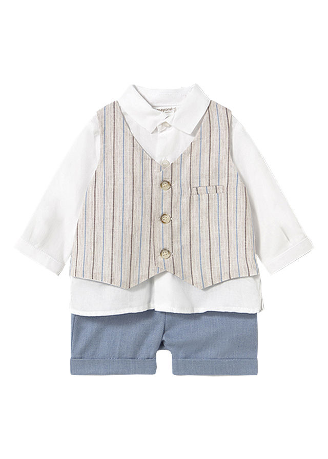 Set pantaloni scurti si camasa cu vesta - Mayoral  2-4 luni, [2],bestfam.ro