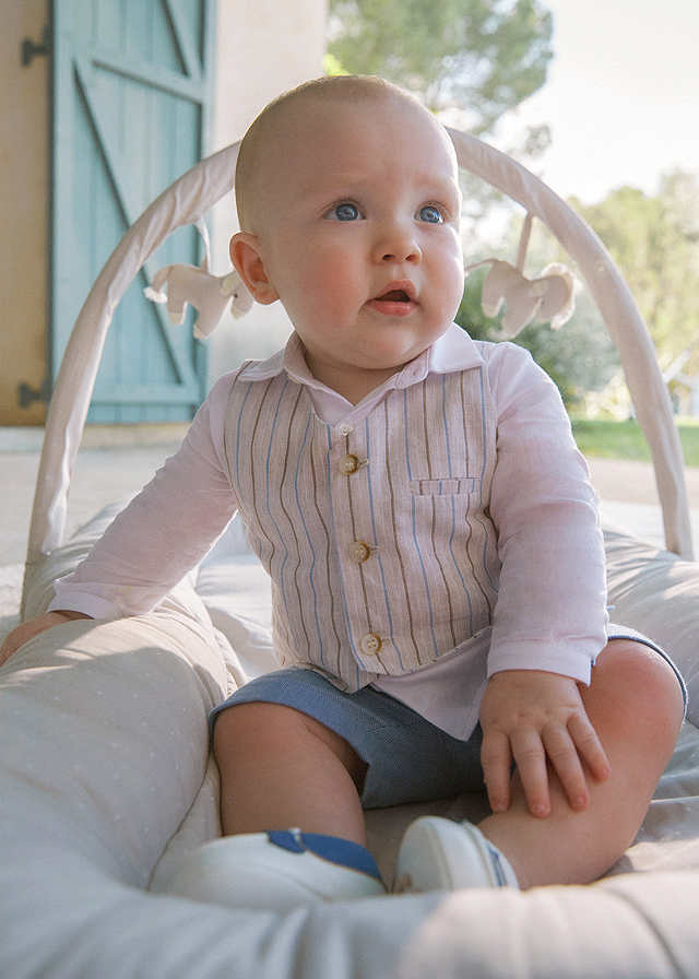 Set pantaloni scurti si camasa cu vesta - Mayoral  4-6 luni