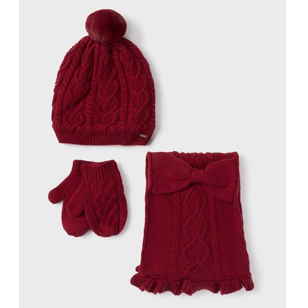 Set Rosu caciula cu fular si manusi  - Mayoral   24 luni (92 cm), [2],bestfam.ro