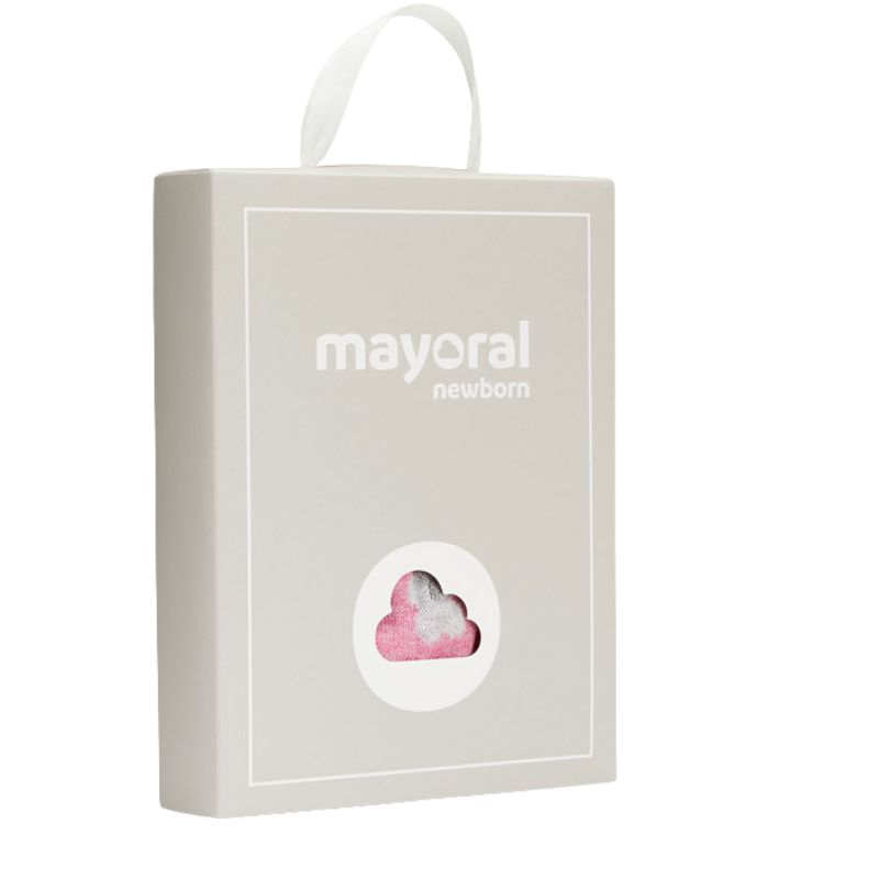 Set Roz Flori caciula si manusi pentru nou-nascut ECOFRIENDS- Mayoral   12 luni, [2],bestfam.ro