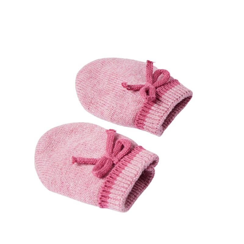 Set Roz Flori caciula si manusi pentru nou-nascut ECOFRIENDS- Mayoral   12 luni, [3],bestfam.ro