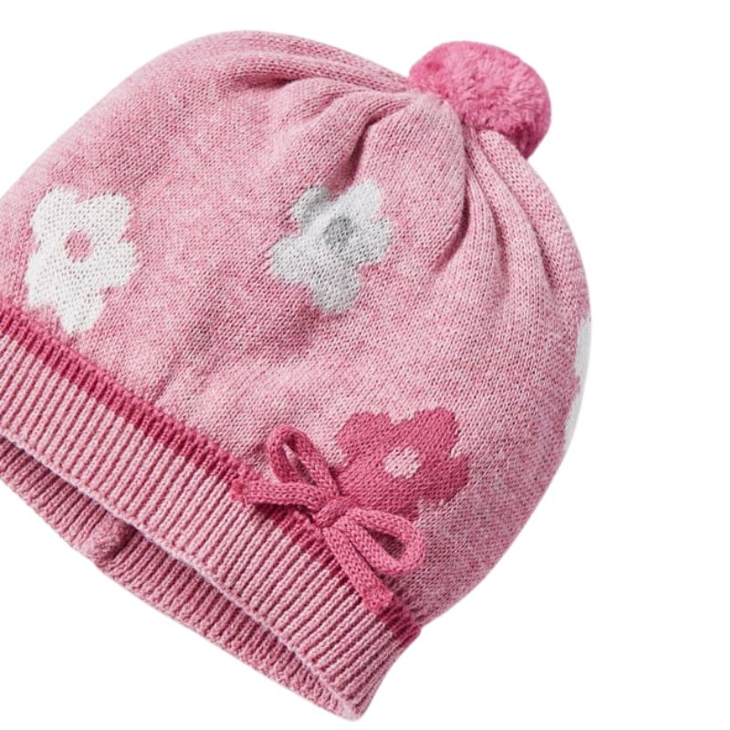 Set Roz Flori caciula si manusi pentru nou-nascut ECOFRIENDS- Mayoral   12 luni, [4],bestfam.ro