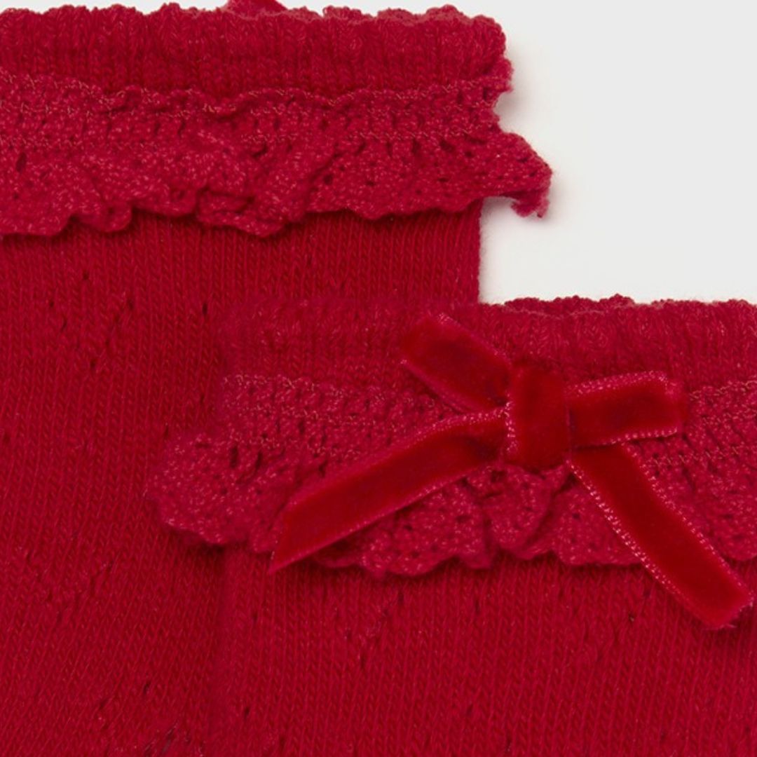 Sosete elegante fundita catifea  - Rosu - Mayoral  , [2],bestfam.ro