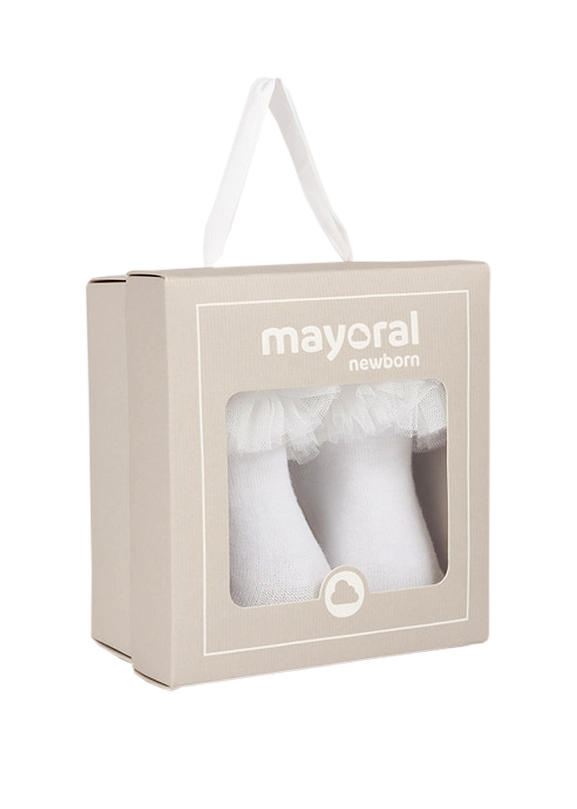 Sosete elegante si bentita  - Alb - Mayoral   0 luni, [6],bestfam.ro