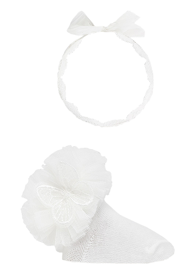 Sosete elegante si bentita  - Alb - Mayoral   12 luni