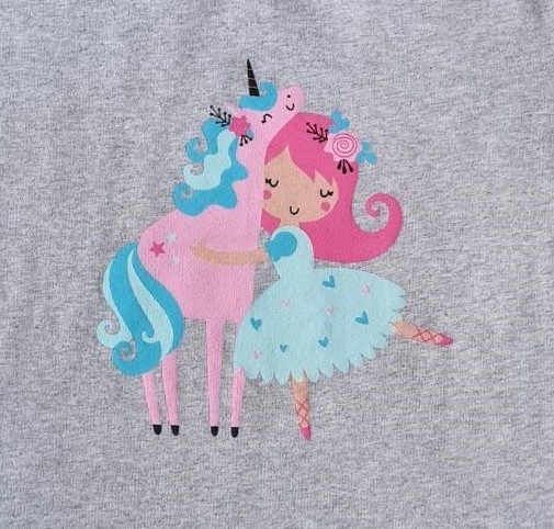 Tricou cu maneca scurta - Fetita cu unicorn, [2],bestfam.ro