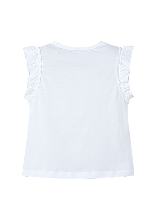 Tricou fara maneci cu perforatii si volane - alb - Mayoral, [3],bestfam.ro