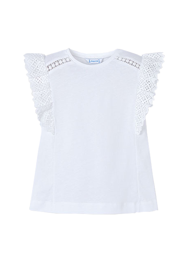 Tricou fara maneci cu volane - alb - Mayoral  9 ani, [2],bestfam.ro
