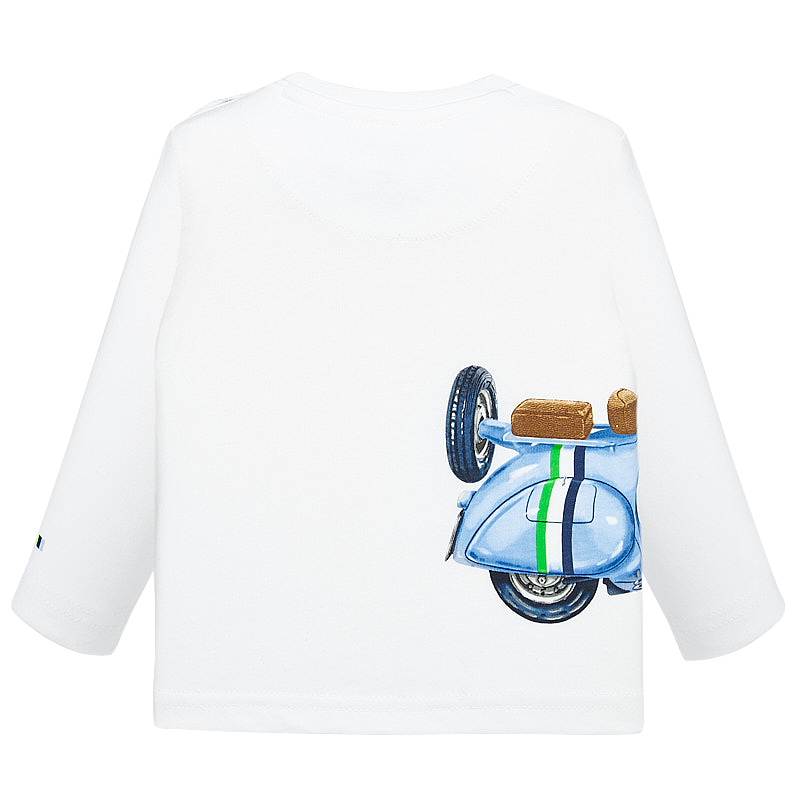 Tricou maneca lunga - Motocicleta - Alb - Mayoral 18 luni, [2],bestfam.ro