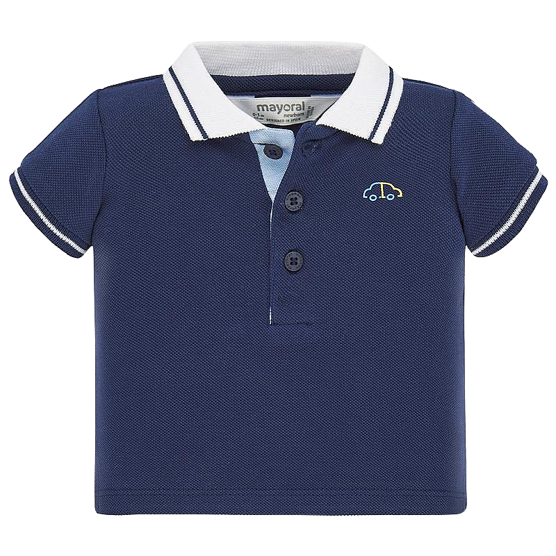 Tricou polo clasic cu maneca scurta - Bleumarin/Alb - Mayoral 18 luni