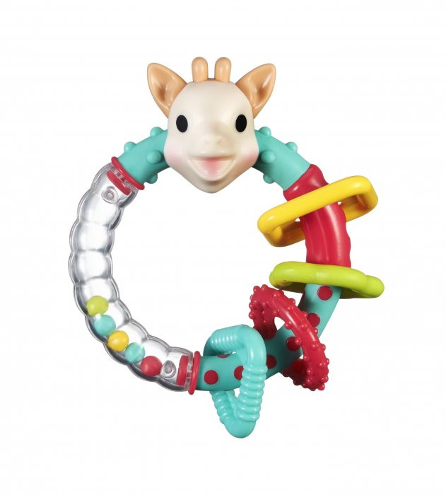Zornaitoare multi-texturata Girafa Sophie, multicolora, [4],bestfam.ro