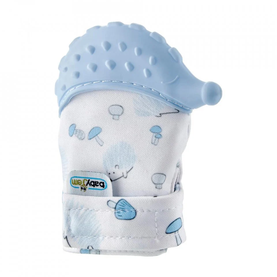 Manusa arici bleu pentru dentitie bebelusi  Scratch  Gloves - BabyJem